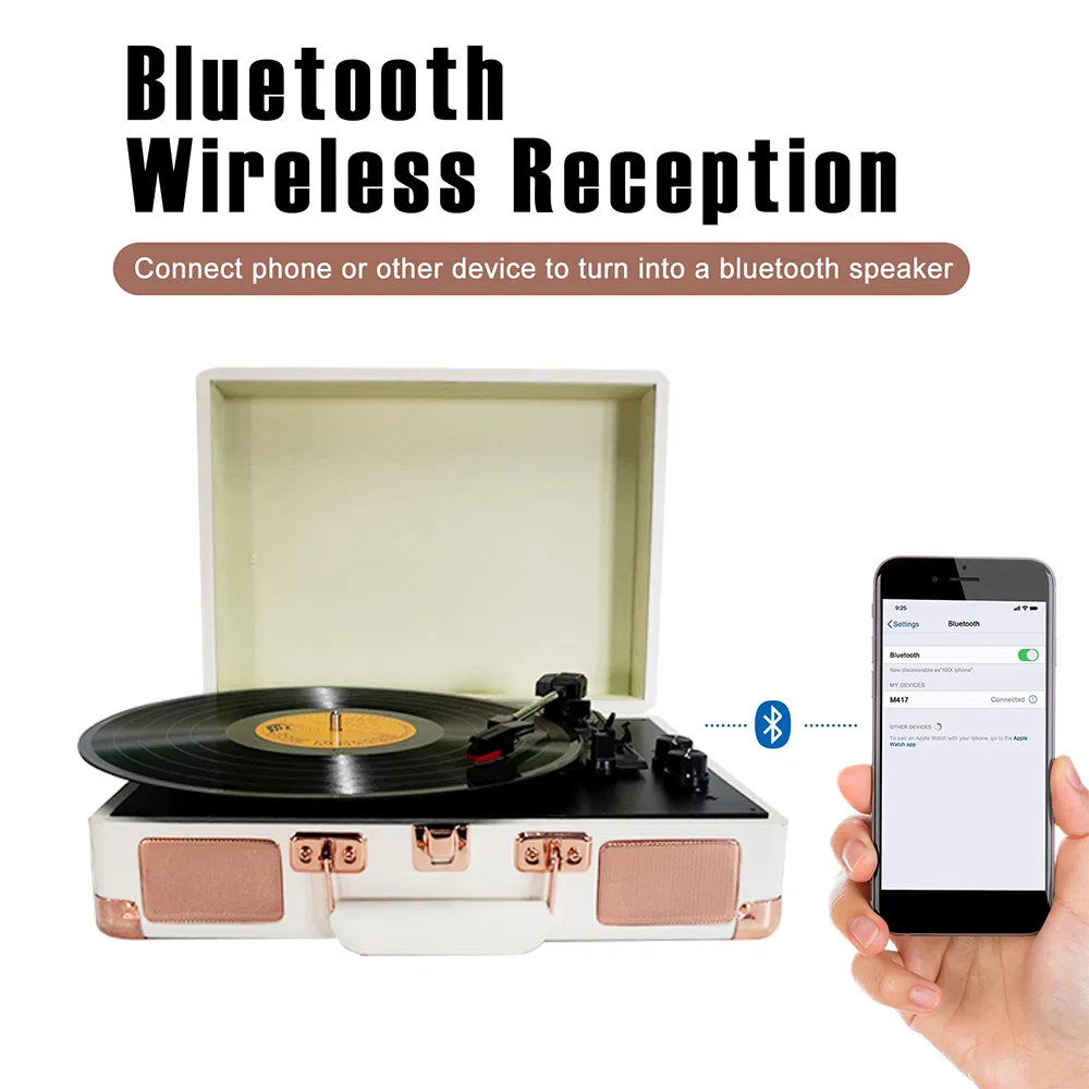 Винтажный проигрыватель винила с Bluetooth и Type-C