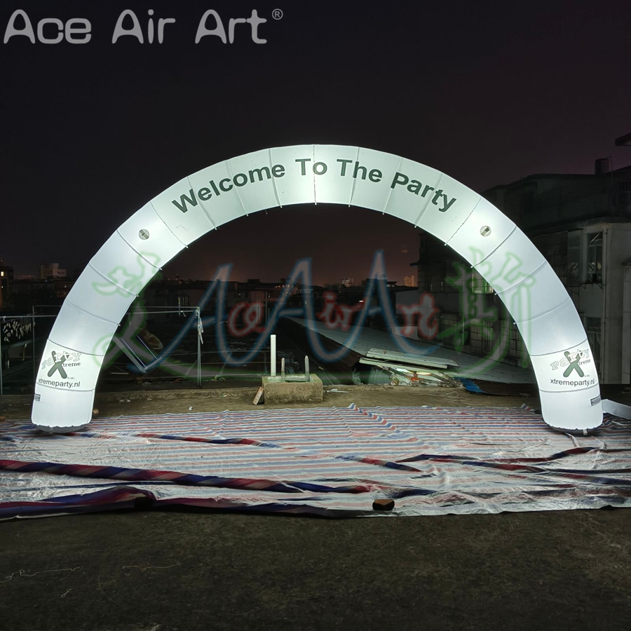 Custom Logo Outdoor Inflatable Half Round Arch with LED Light for Music Festival & Party