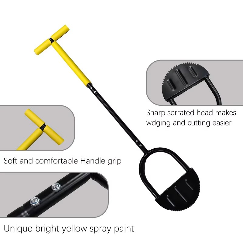 Outdoor Lawn Trimming Shovel with Long Metal Handle Ergonomic Design