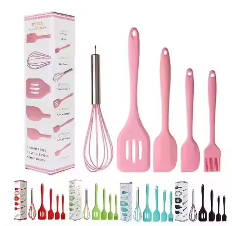 Factory Shipment Wholesale Silicone Kitchenware 5-Piece Set High-Temperature Resistant Baking Tool Set
