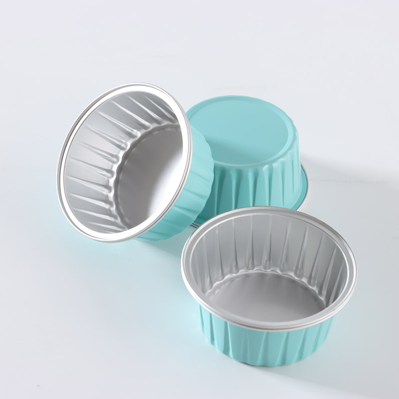 Custom Logo Color Smooth Wall Pastry Tray Disposable Aluminum Foil Food Container with Transparent Lid