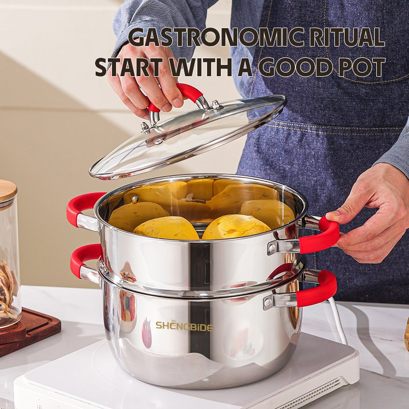 Stainless Classic 15 PCS Cookware Set with Saucepans, Saute Pans, & Skillets