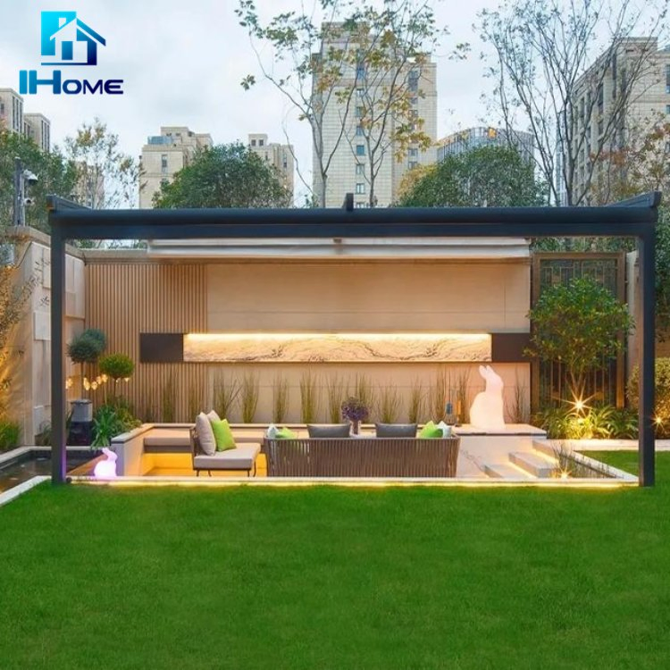 Luxury Aluminium Outdoor Pergolas Patio Waterproof Hardtop Gazebo Garden Pergola Metal Hardtop Louvered Pergola