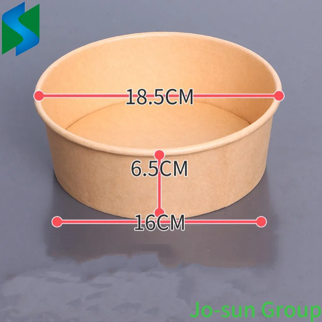 Jo-Sun Factory Outlet Food Grade Eco-Friendly Brown Kraft Paper Salad Bowls for Takeaway