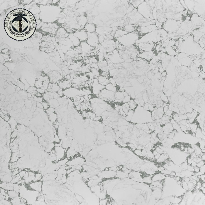 Wholesale Calacatta Grey Vein Quartz Countertop Slabs White Artificial Quartz Stone
