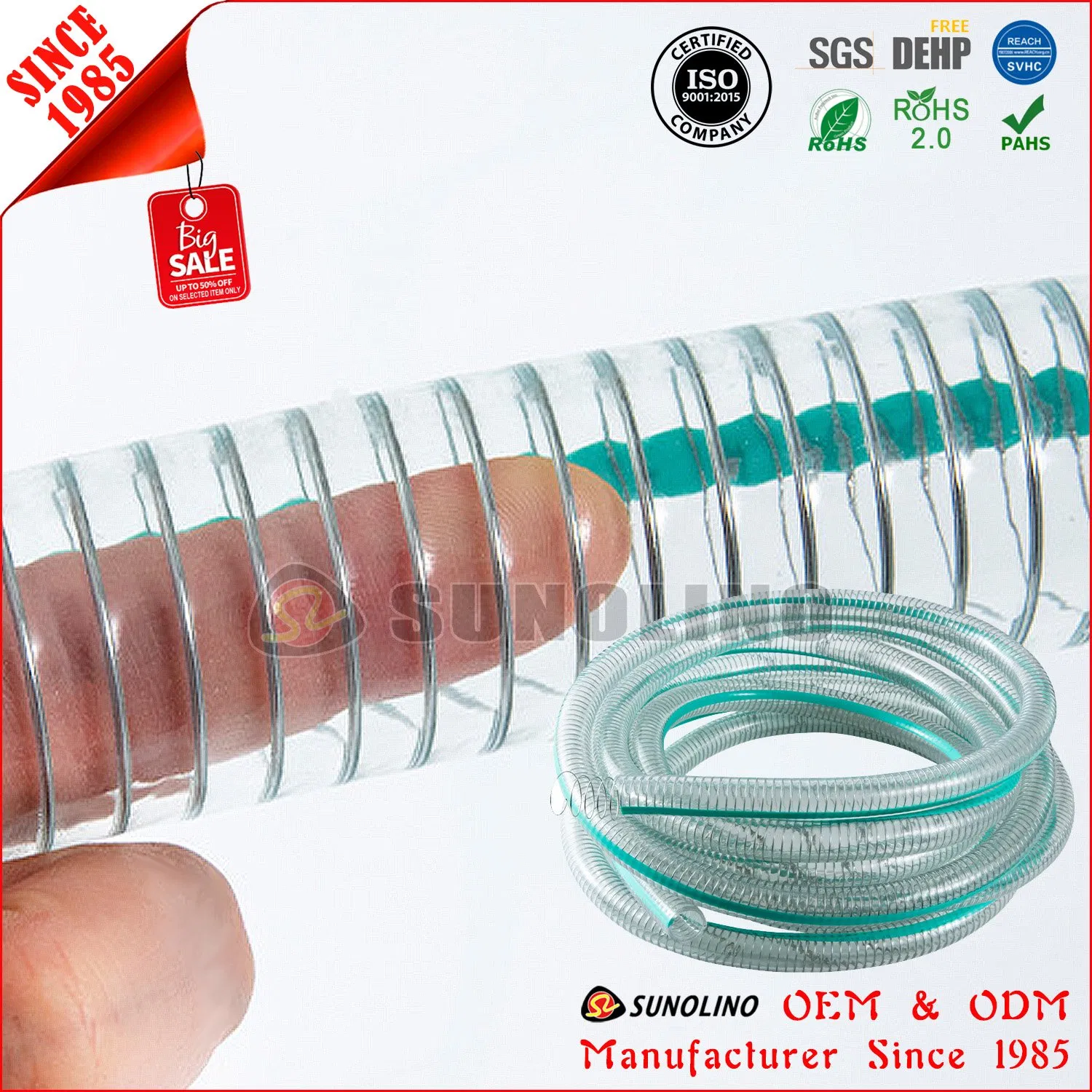Flexible Water Sewage Suction PVC Steel Wire Hose