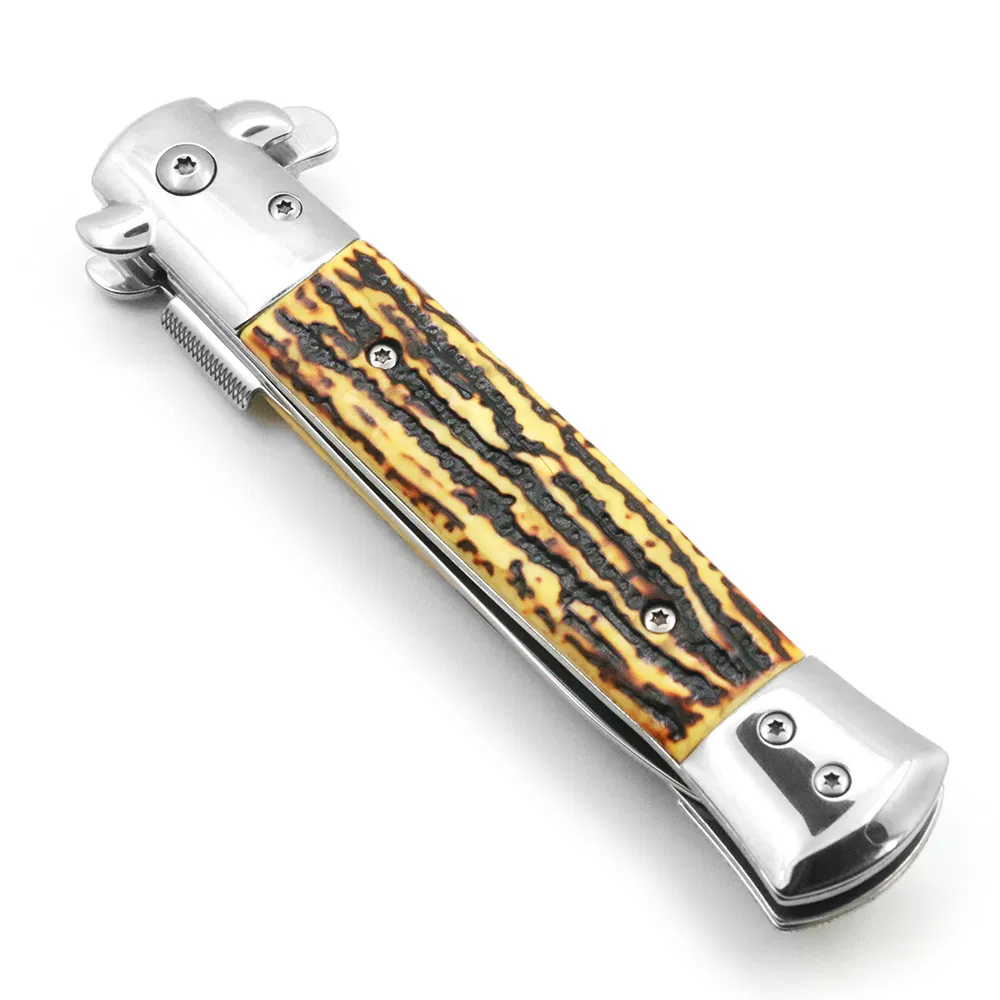 9.0 "Automatic Folding Knife Spring Assisted Knives Stiletto Camping Pocket Knife