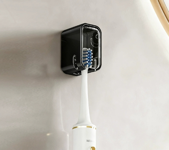 Simple Wall-Mounted Toothbrush Holder with Lid, Dustproof and Suitable for Electric