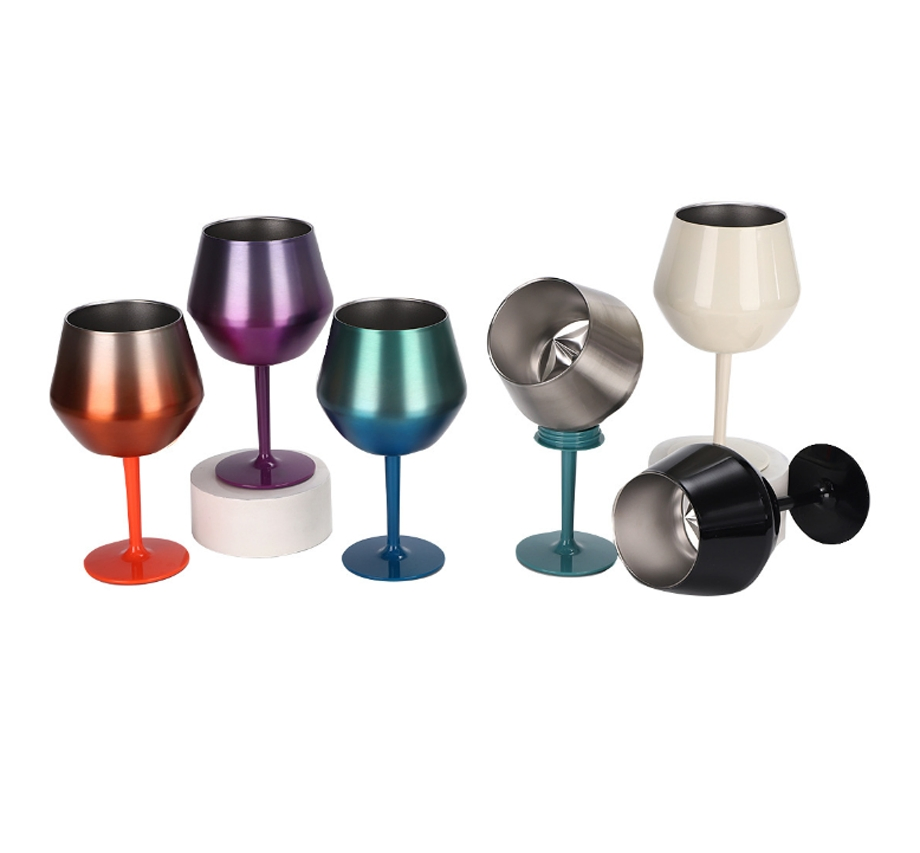 Popular 14oz Stanleys Stainless Steel Goblets Champagne Glasses Metal Wine Glasses Creative Wine Glasses for Home Decor Restaurant Wedding