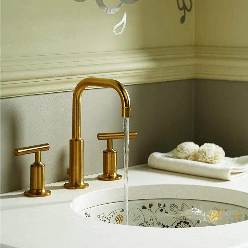 Fashionable High-End Luxury Two Handle Widespread Bathroom Basin Faucet