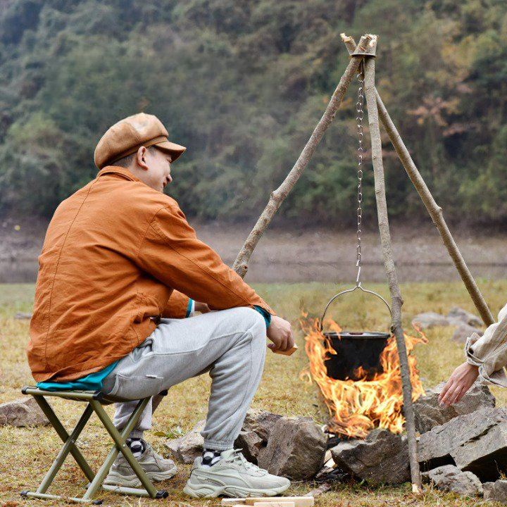 Adjustable Stainless Steel Lightweight High Load Bearing Portable Camping Campfire Tripod