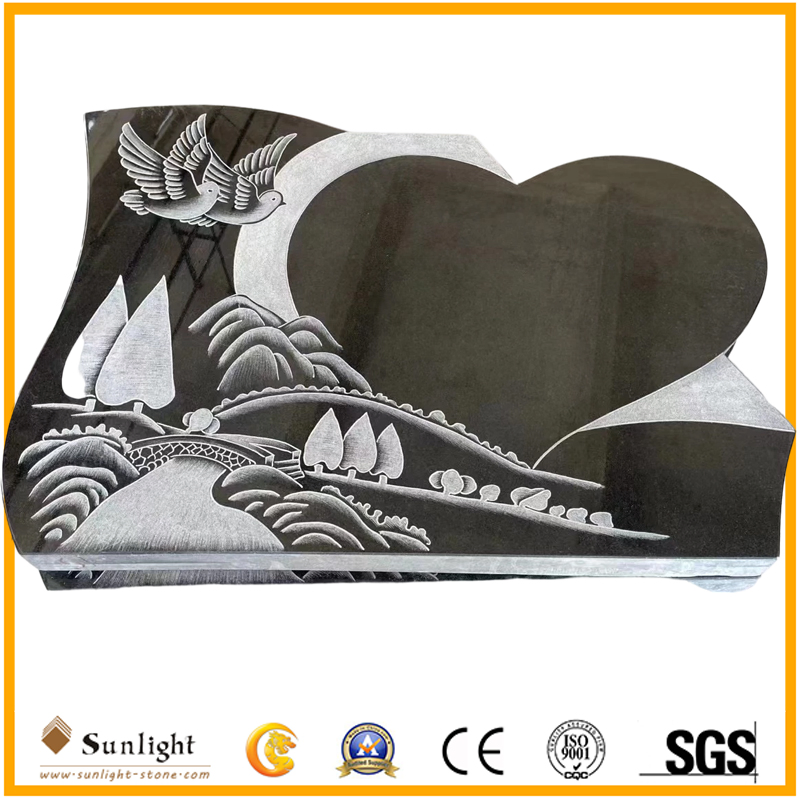 Black Granite Monument European Granite Memorials Tombstone C14