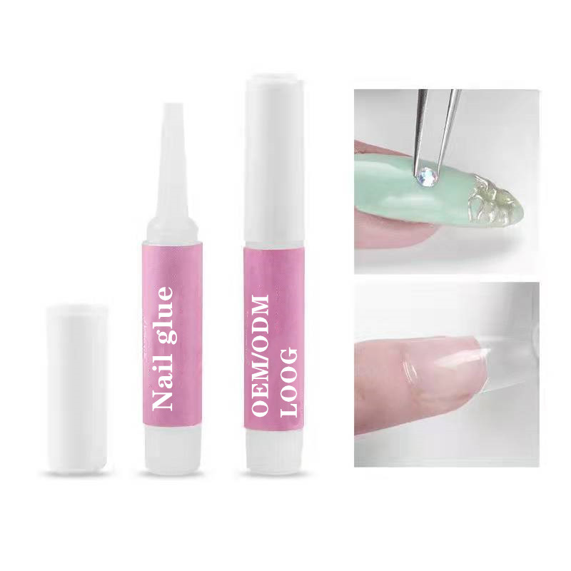Professional Free Waterproof Super Clear Mini False Nail Art Glue Good Press on Artificial Hypoallergen Nail Decoration Adhesive with Brush
