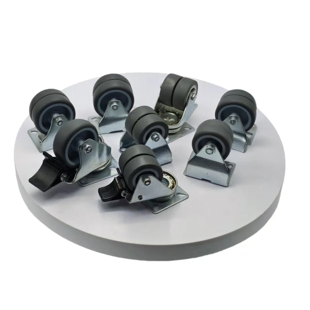 2 Inch 3in 4in Light Weight Swivel Thermo Plastic Rubber Modern Top Plate TPR Furniture Twin Dual Wheels Equipment Caster