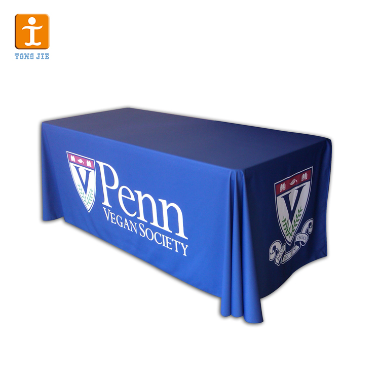 Trade Show Colors Custom Artwork Design 230g Fabric Table Cloth