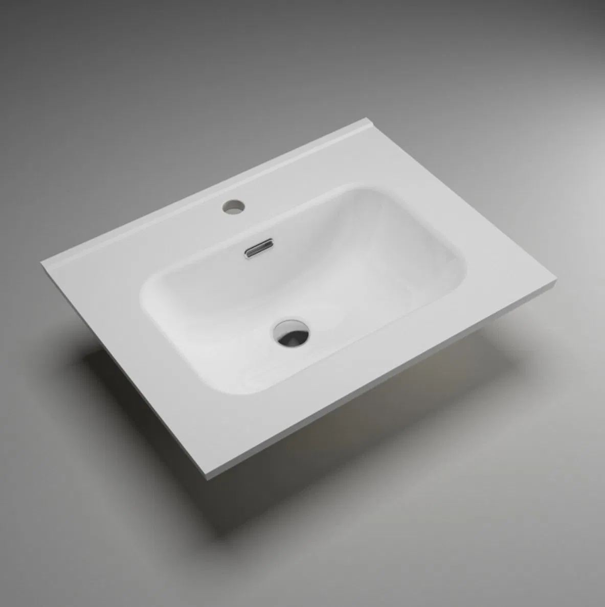 Hot Sale White Single Rectangular Ceramic Washbasin Bathroom Vanity Wash Basin Bathroom Sinks