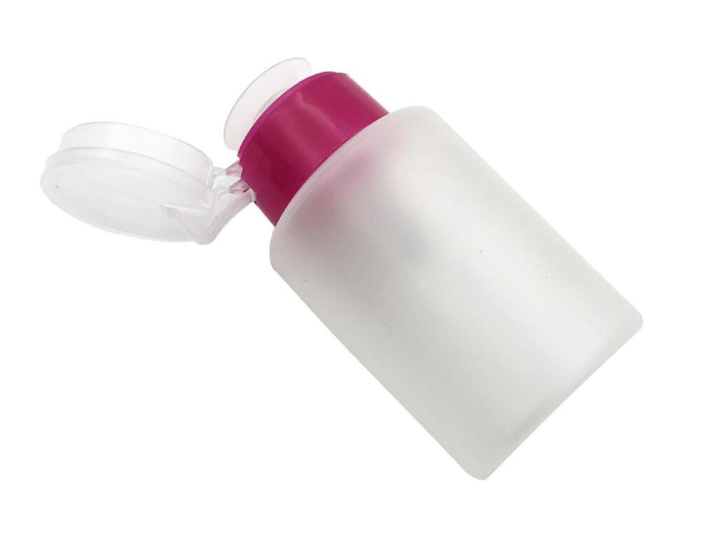 Plastic HDPE or Pet Texture 80ml Makeup Remover Bottle Cosmetic Packaging Nail Polish Removing Liquid Press Pumping Bottle