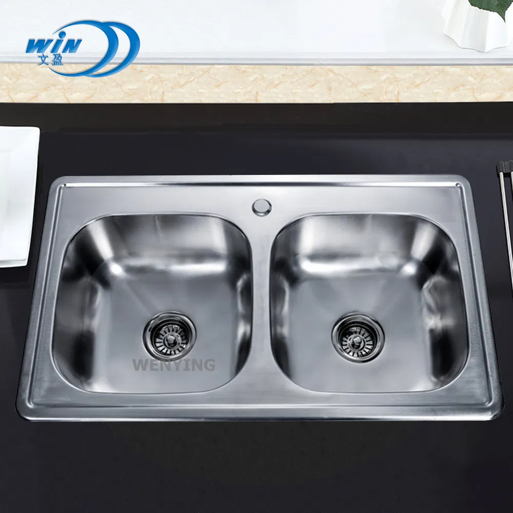 Professor Factory Processing Kitchen Sink Made Steel Sink Amount of Large Asian Product New Double Bowl Stainless Steel Sink for Wash Dinnerware 850*500mm
