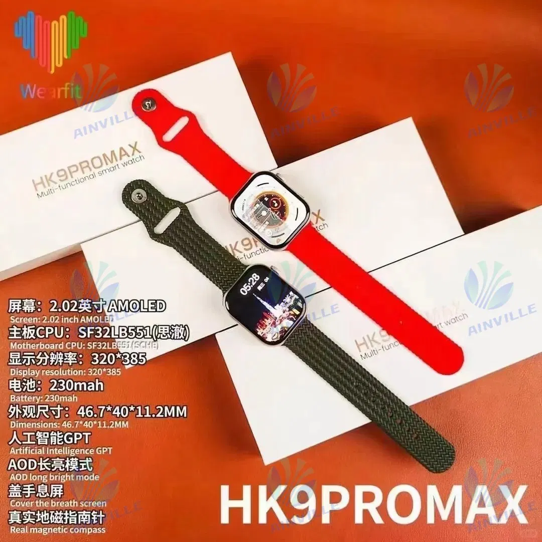 Heart Rate Blood Pressure Watch Phone Wireless Charging Smartwatch HK9 PRO Smart Watch Fitness Tracker