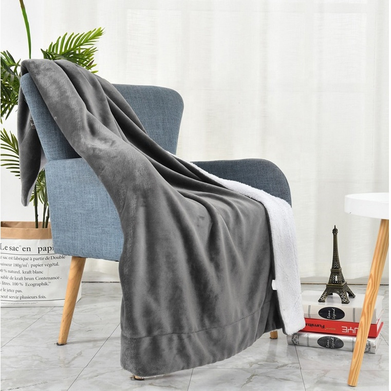 OEM Custom Home Bedding Indoor Fleece Flannel High Quality Reversible Sherpa Velvet Washable Blanket