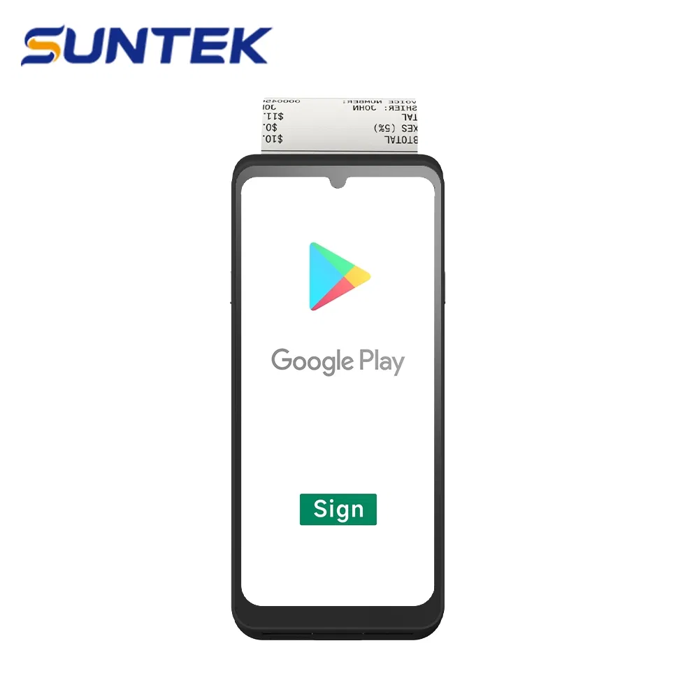 Suntek Portable Compact Smart Terminal Android Handheld 6.75'' Mobile POS with 2.4-Inch Color Display