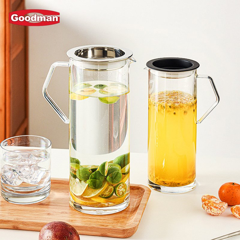 1100ml Clear Water Carafe with Lid Beverage Milk Juice Tea Jug Glass Pot Plastic Pitcher