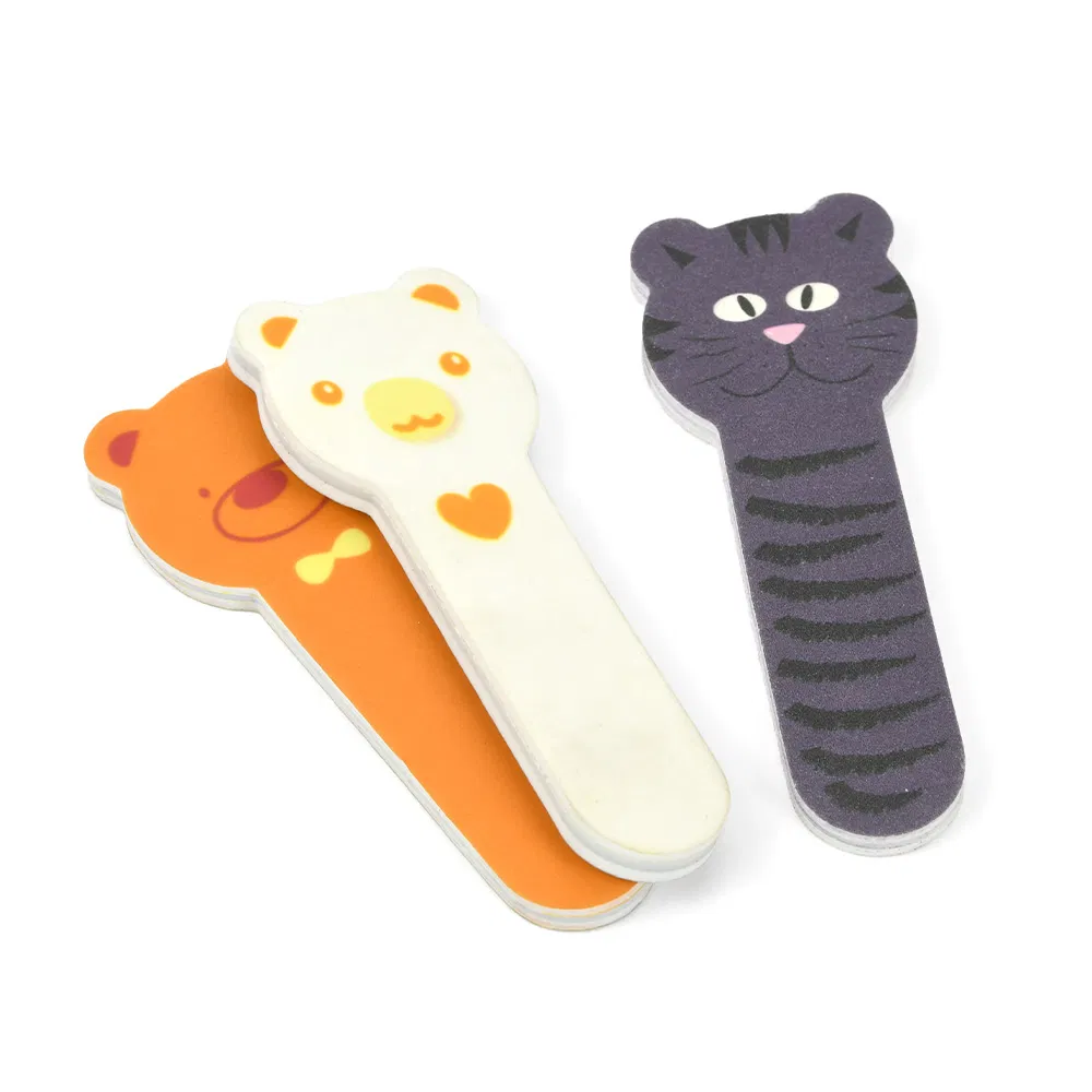 Mini Manicure File Supplies Two Sides Baby Cartoon Shape Wholesale Nail Buffer Sponge Nail Art Tools