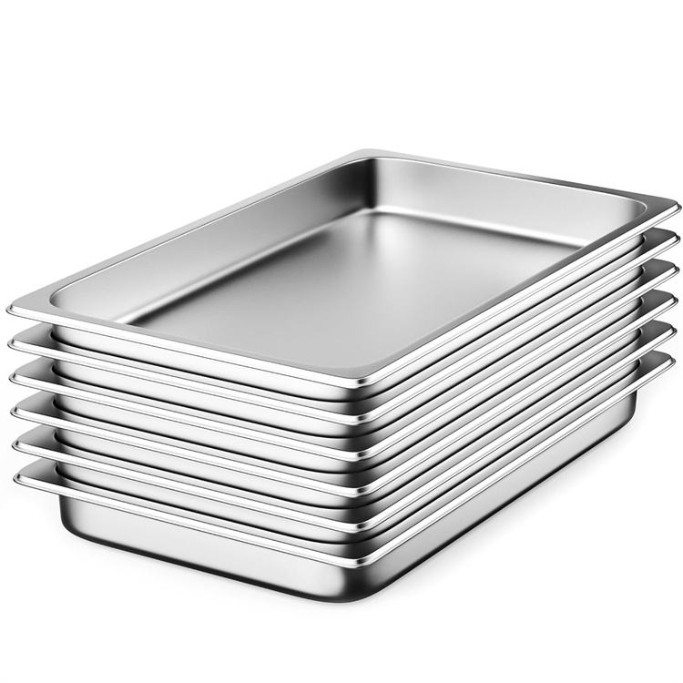 Factory Wholesale Stainless Steel Steam Table Hotel Pan Lasagna Baking Metal Food Pan
