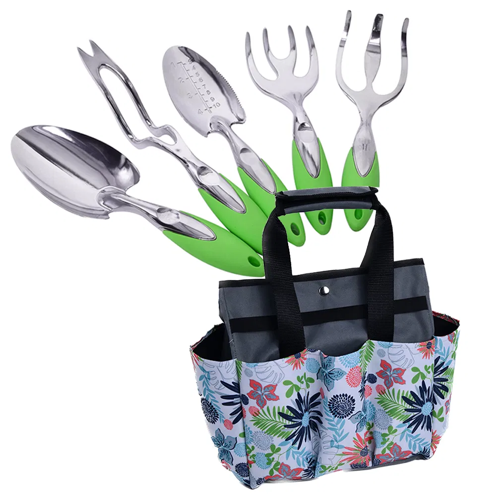 Multi-Functional Heavy Duty Aluminum Alloy Garden Hand Tools Set Fork/Weeder/Transplanter/Cultivator