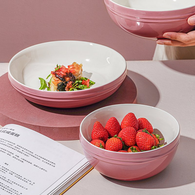 Nordic Style Tableware Salad Bowl Dessert Deep Plate Yogurt Fruit Ceramic Bowls