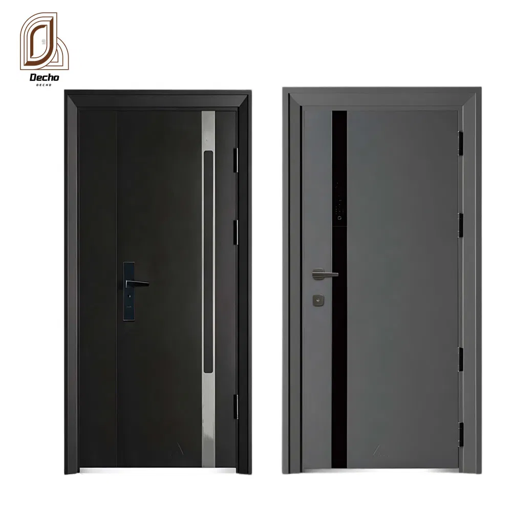 Chineses Modern Exterior Wrought Iron Steel Main Entrance Doors Metal Security Steel Door for Houses, Apartment, Office