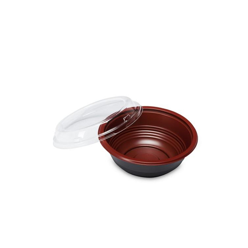 Red-Black PP Disposable Soup Bowl Food Grade Takeaway Noodle Packaging