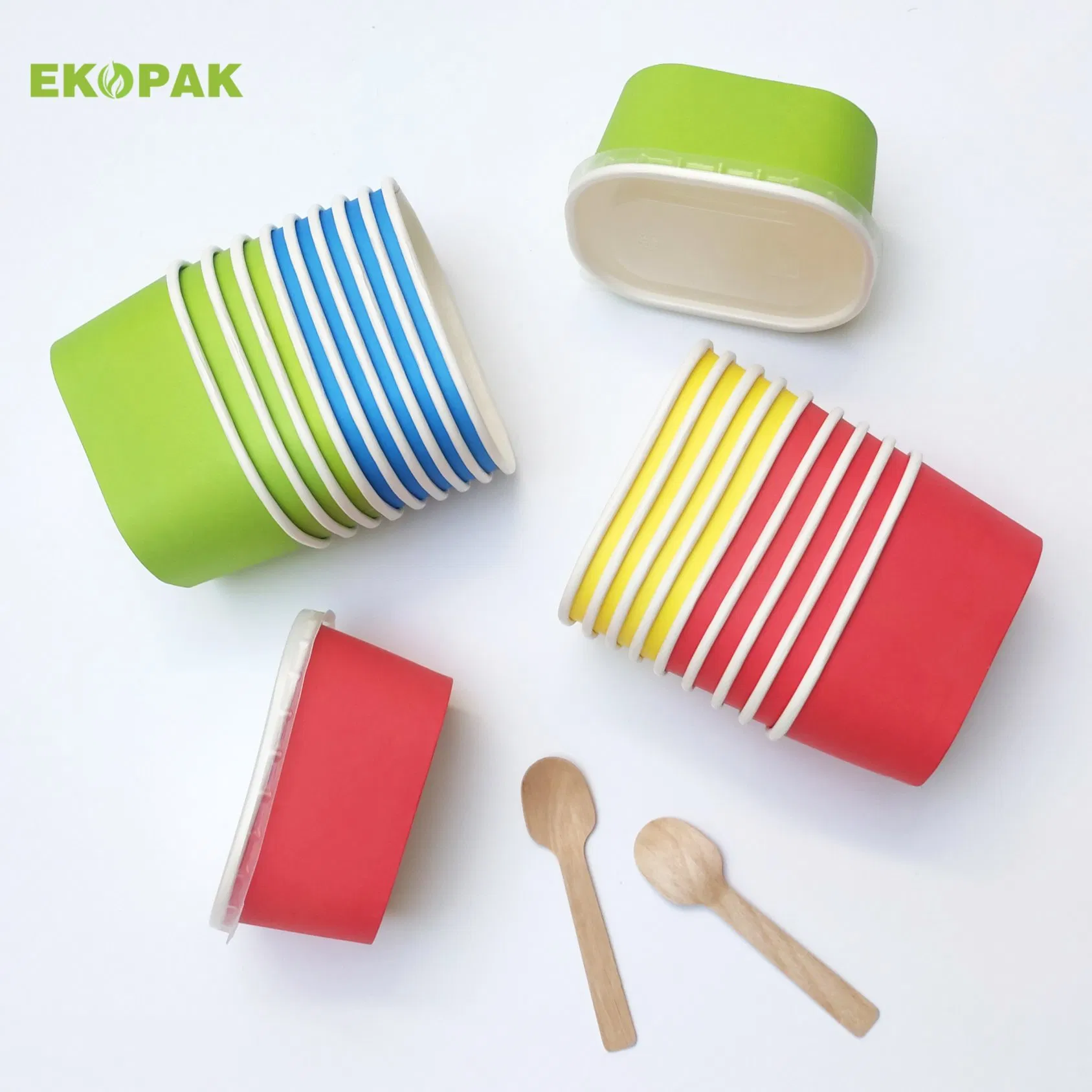 Custom Logo Disposable Ice Cream Frozen Yogurt Paper Cup
