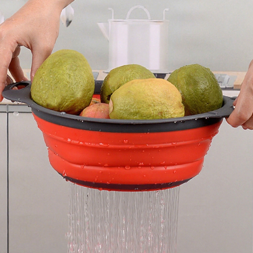 2 Pieces Collapsible Colander Set Fruit and Vegetable Washing Strainer