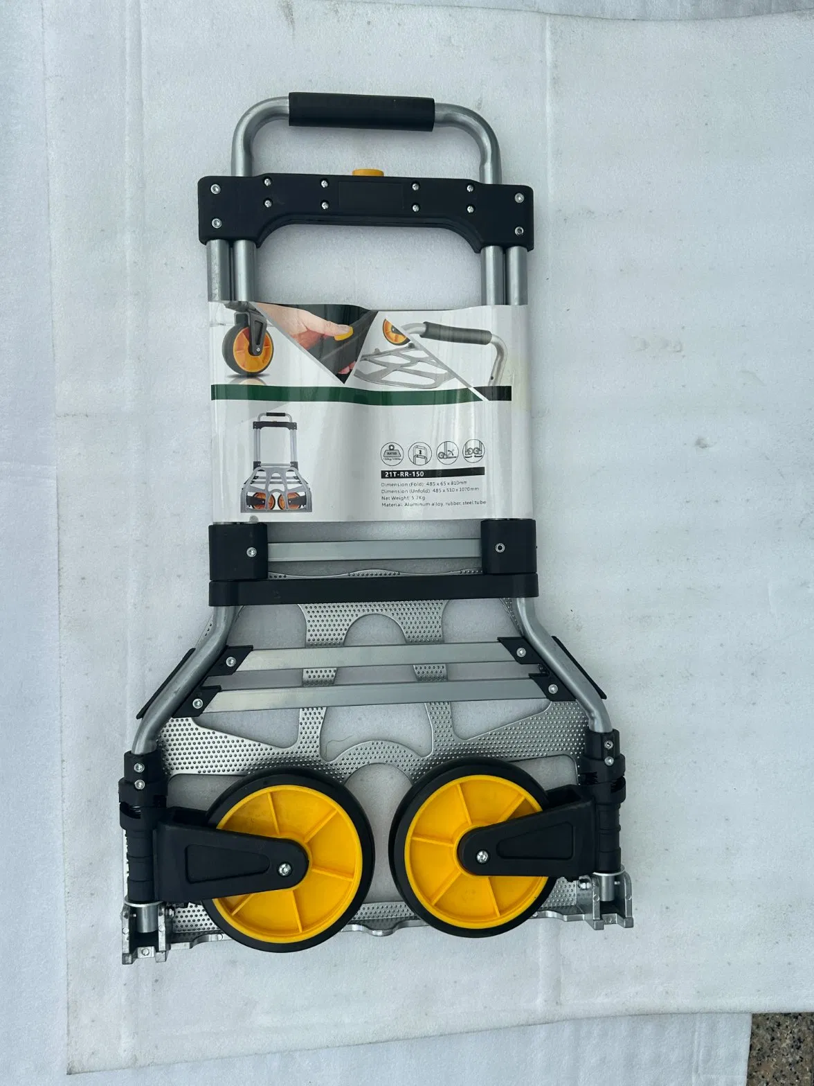 2025 Hot Sale 120kgs Steel Hand Trolley with Two Wheels Can Foldable Cost-Effective Type Platform Folding Hand Truck