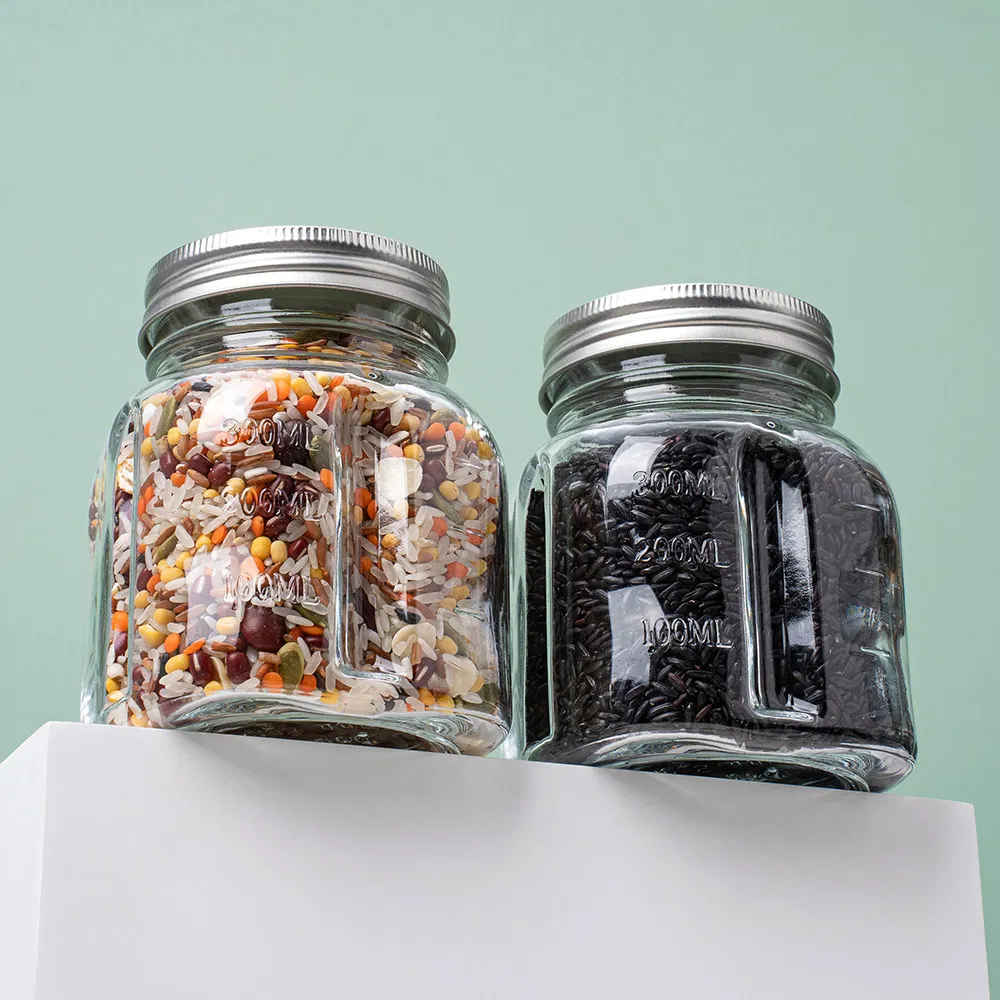 Стеклянные банки для сыпучих продуктов с герметичной крышкой, 350мл