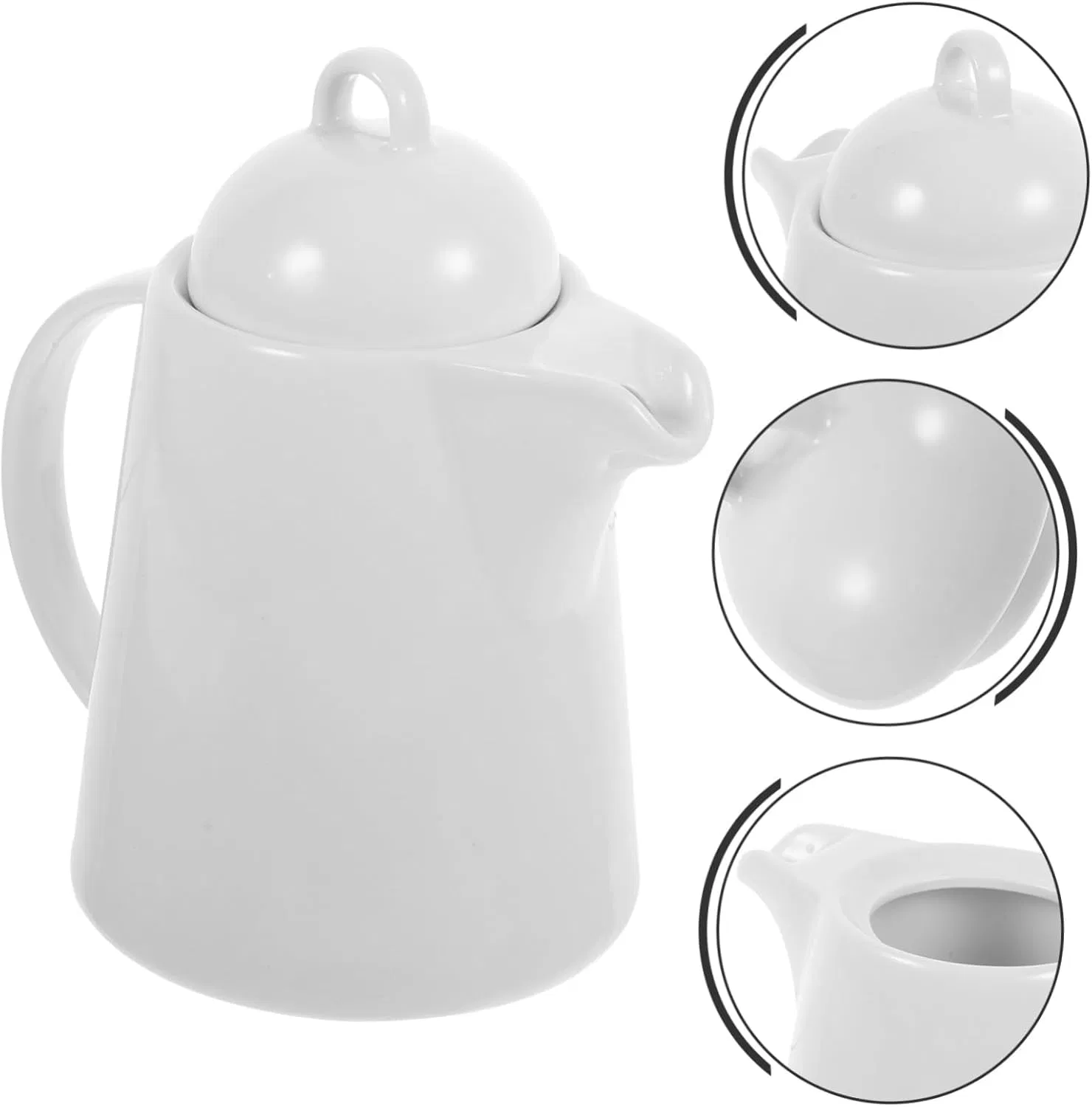 Handmade Big Handled White Black Ceramic Juice Jug