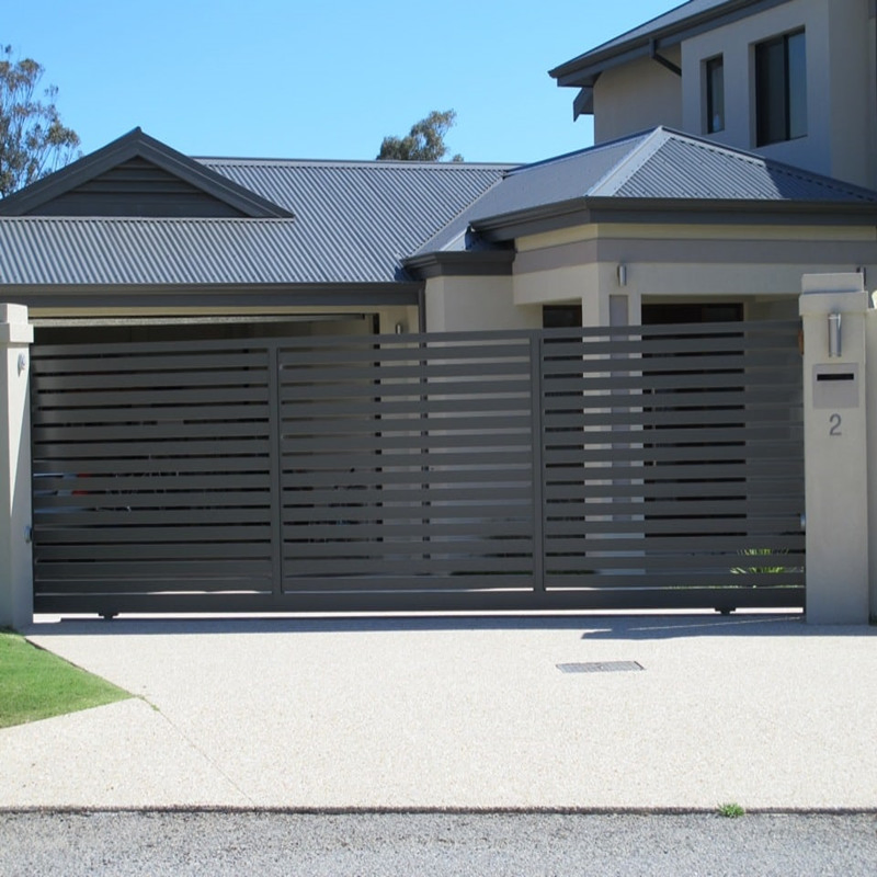 Aluminum Powder Coated Slat Bar Sliding Gate