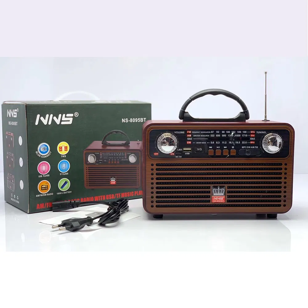 Ретро радио NS-8095BT с Bluetooth, деревянный корпус