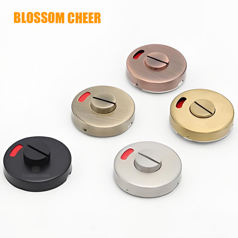 Bathroom Toilet Bolt Door Lock with Red Green Indicator Stainless Steel Design