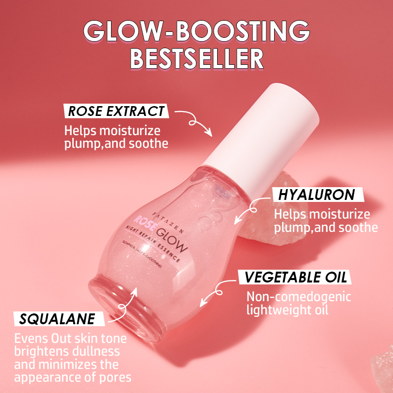 Soothing Face Glowy Serum Hydrating Liquid Highlighter Anti-Aging Rose Shimmer Facial Serum