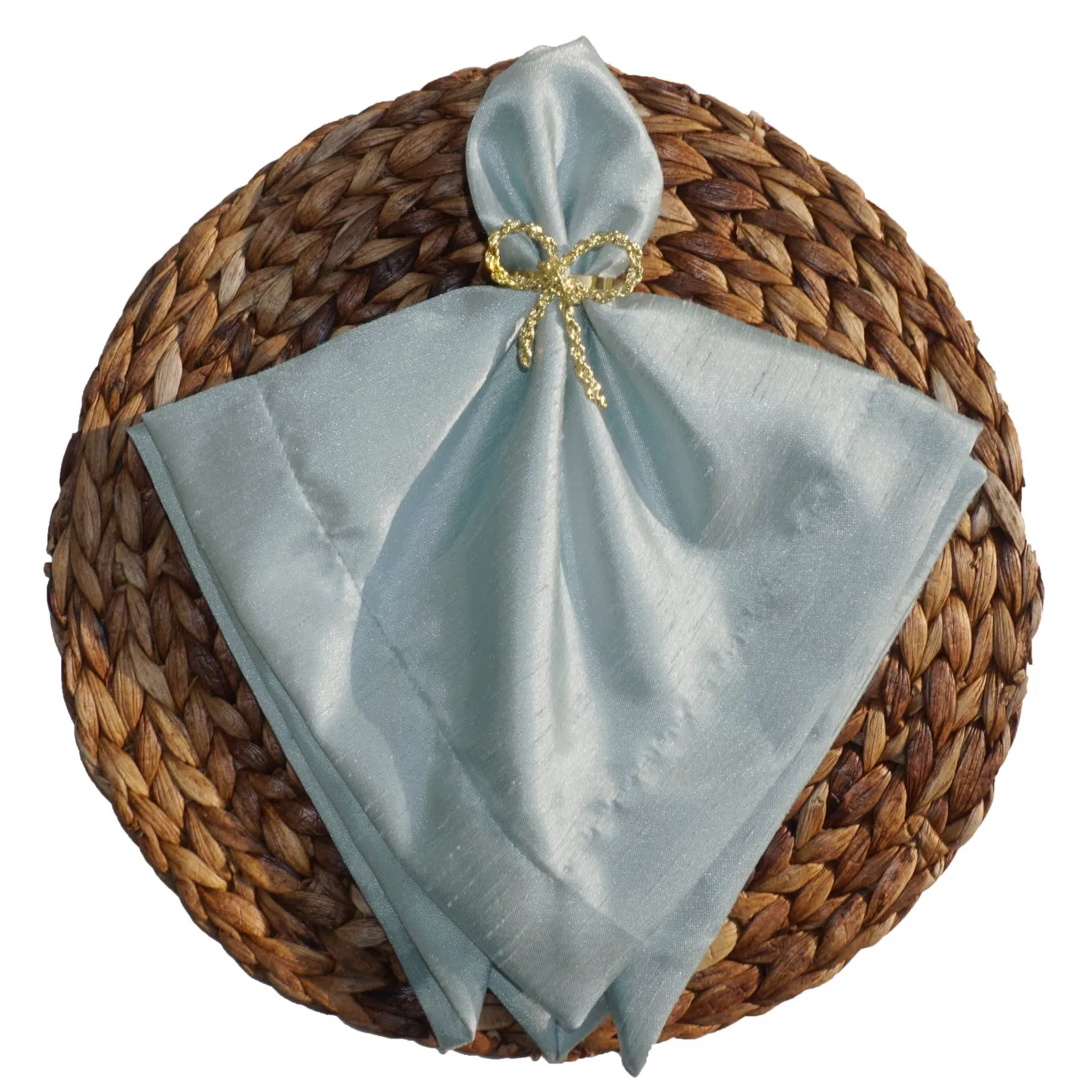 Azure Luxurious Slub Satin Fabric Collection for Table Lined Napkins