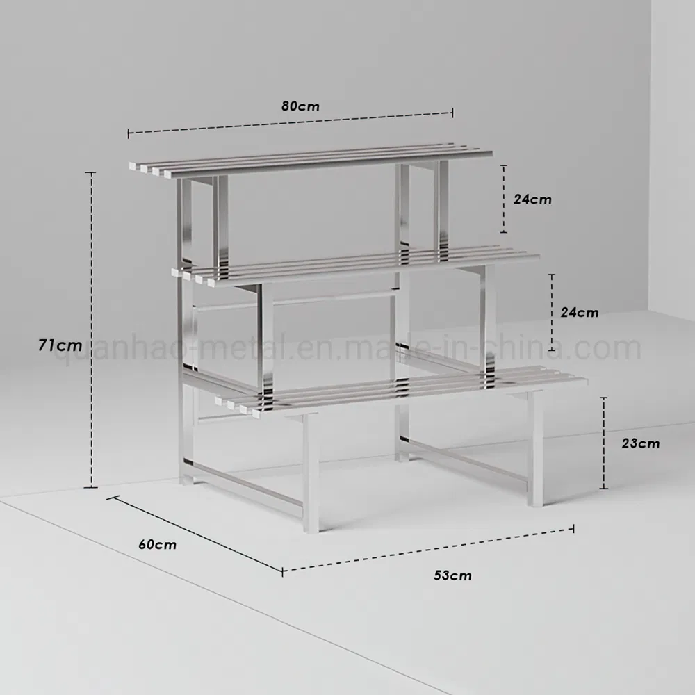 3 Tier Stainless Steel Flower Pot Stand Outdoor Plant Rack