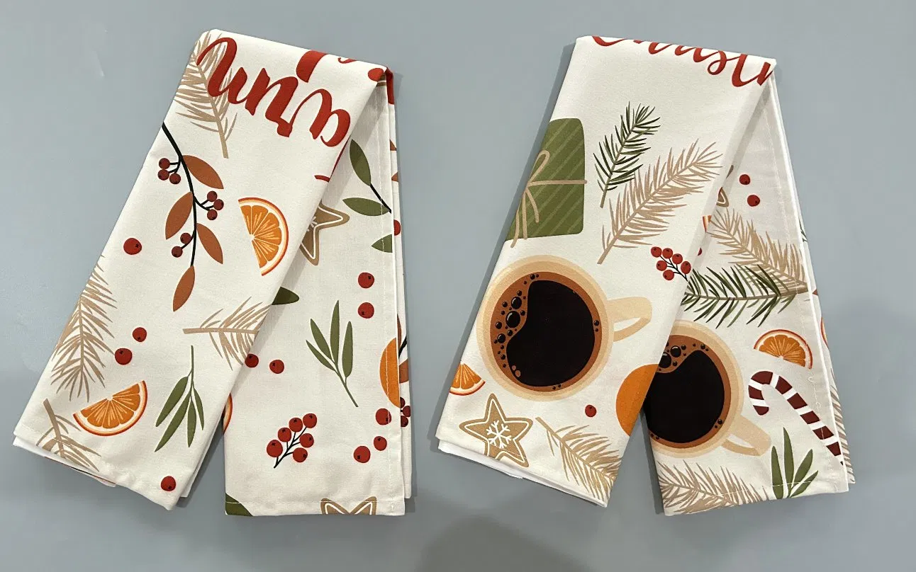 Hot Sale Christmas Kitchen Cotton Tea Towels
