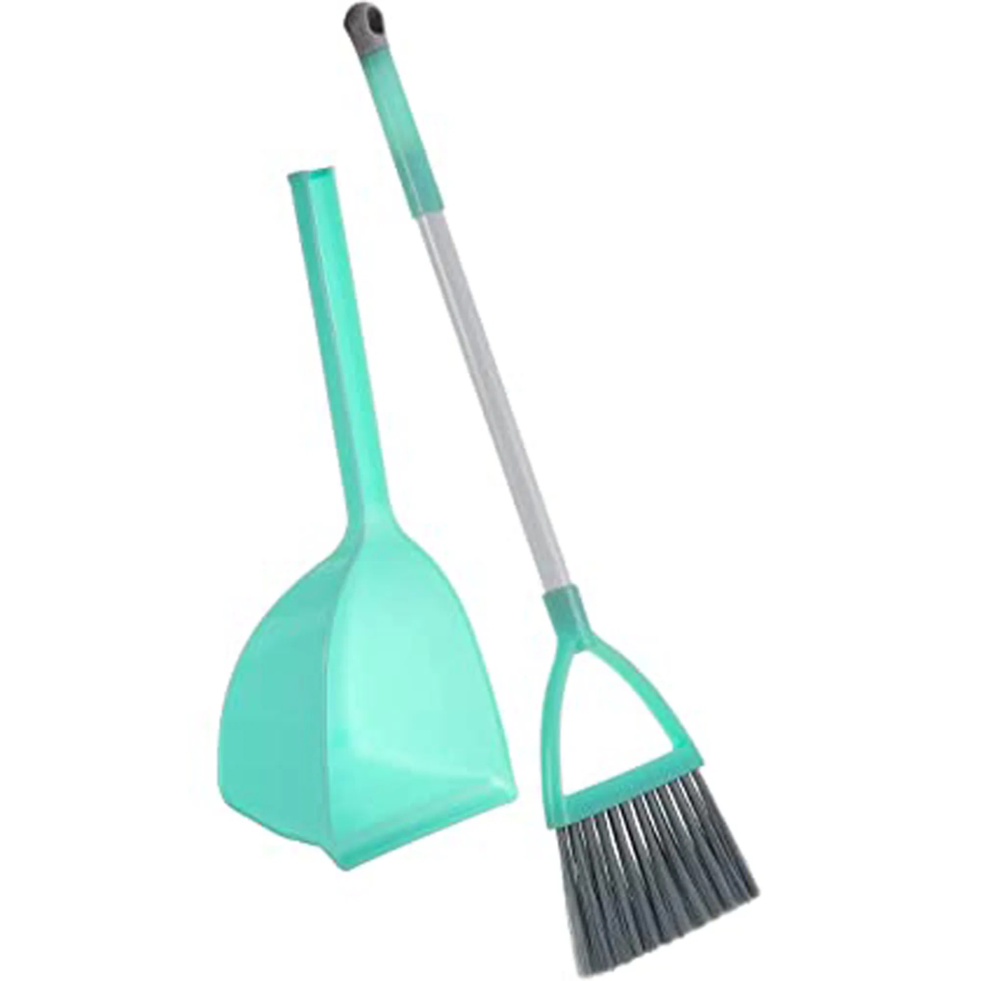 Little Housekeeping Helper Set Light Blue Extended Size Mini Broom with Dustpan for Kids