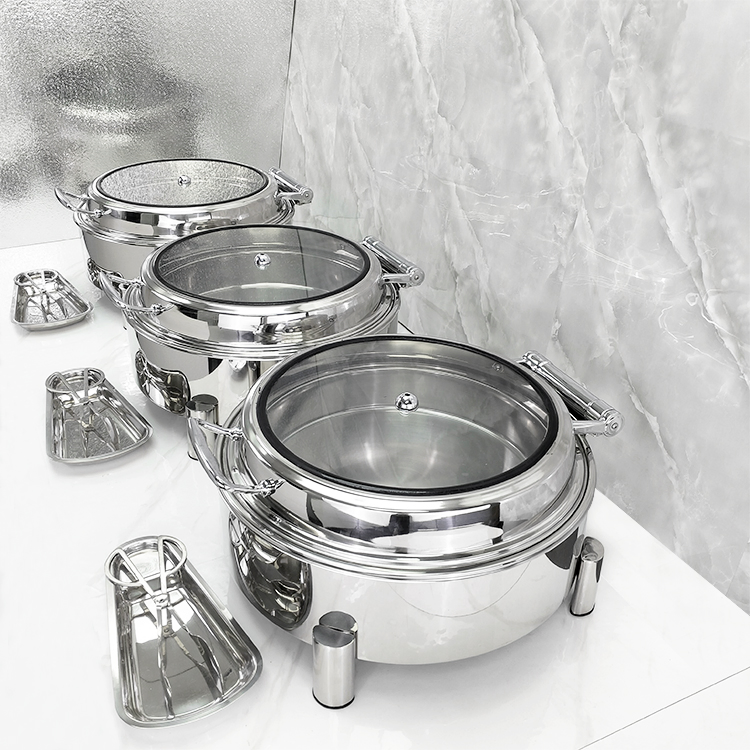 6L Round Hotel Catering Electric Buffet Stove Food Warmer Chafing Dish