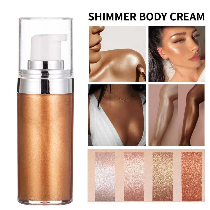 Summer Sexy Full-Body Smooth Texture Brightening Shimmer Cream Private Label All Over Face and Body Liquid Highlighter Makeup