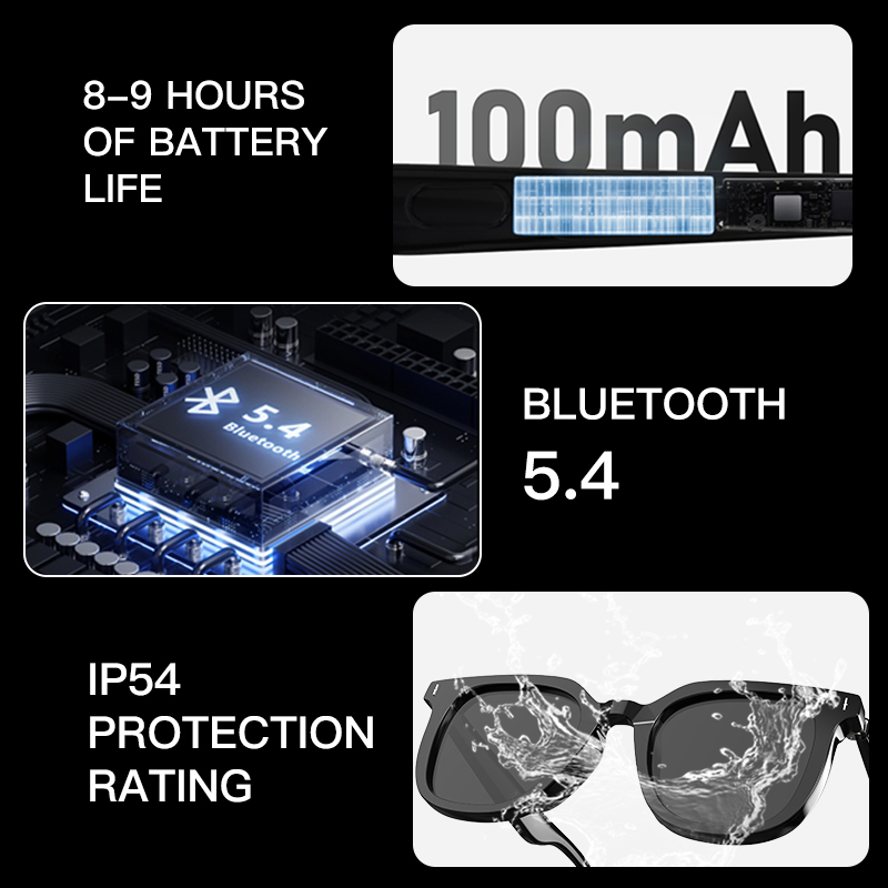 Wholesale Outdoor Waterproof Wireless Bluetooth Smart Ai Translation Glasses with Phone Call