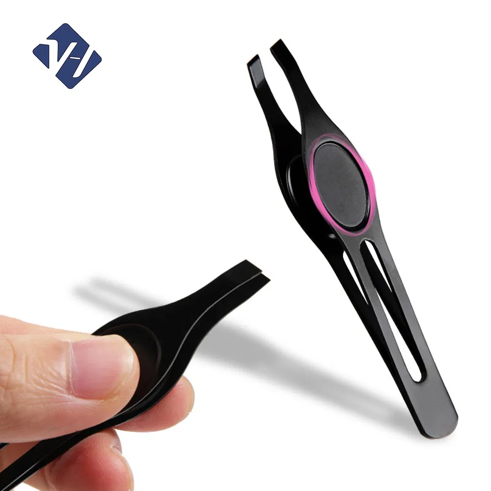 New Skid Proof Beauty Care Tools Stainless Steel Black Makeup Eyebrow Tweezers