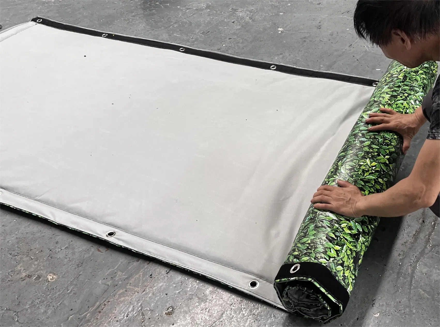 Litong Logo Printed Customized Size PVC Mesh Coated Tarpaulin Soundproof Control Decibel Sound Barrier From China Manufacture
